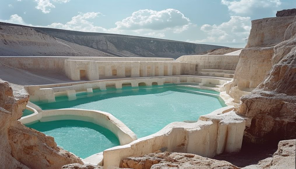 pamukkale terraces turkey in editorial style
