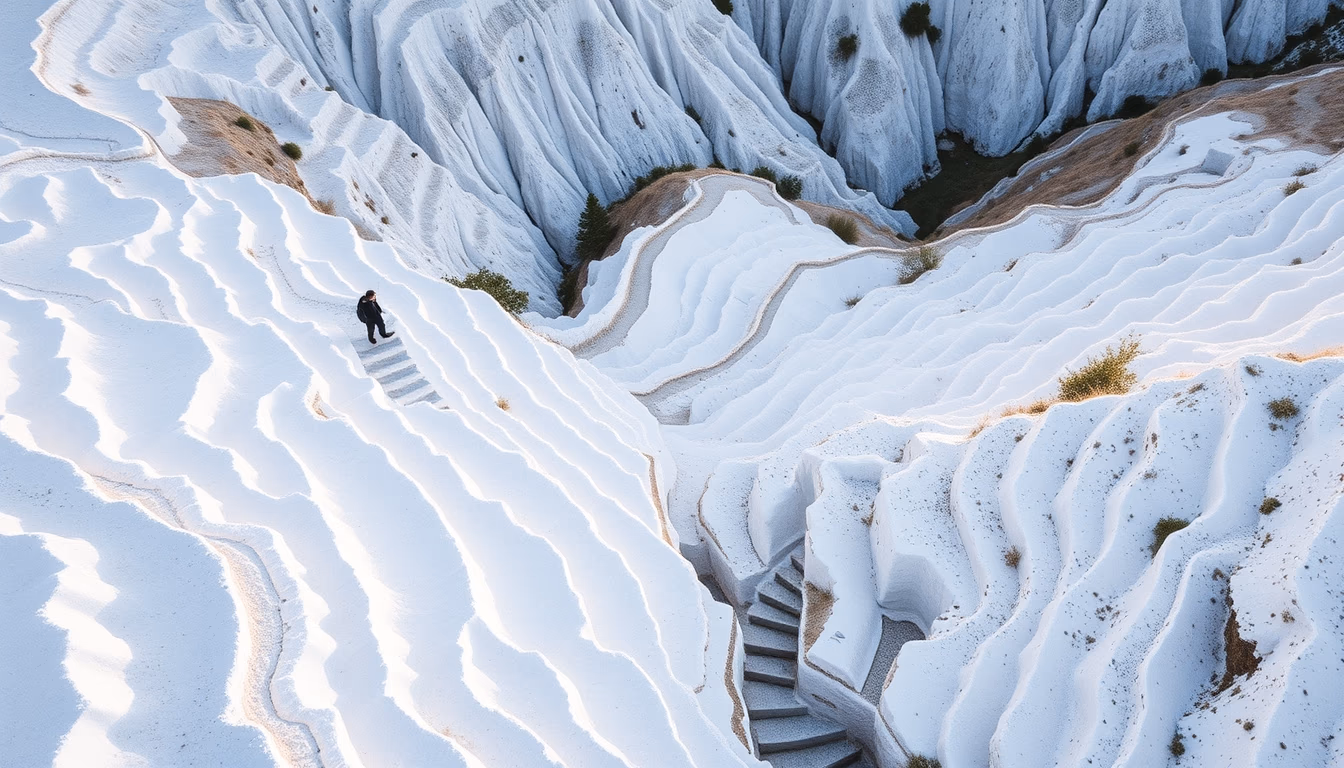 pamukkale terraces turkey in editorial style