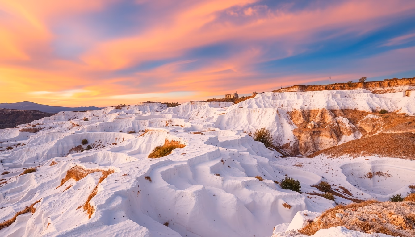 pamukkale terraces turkey in editorial style