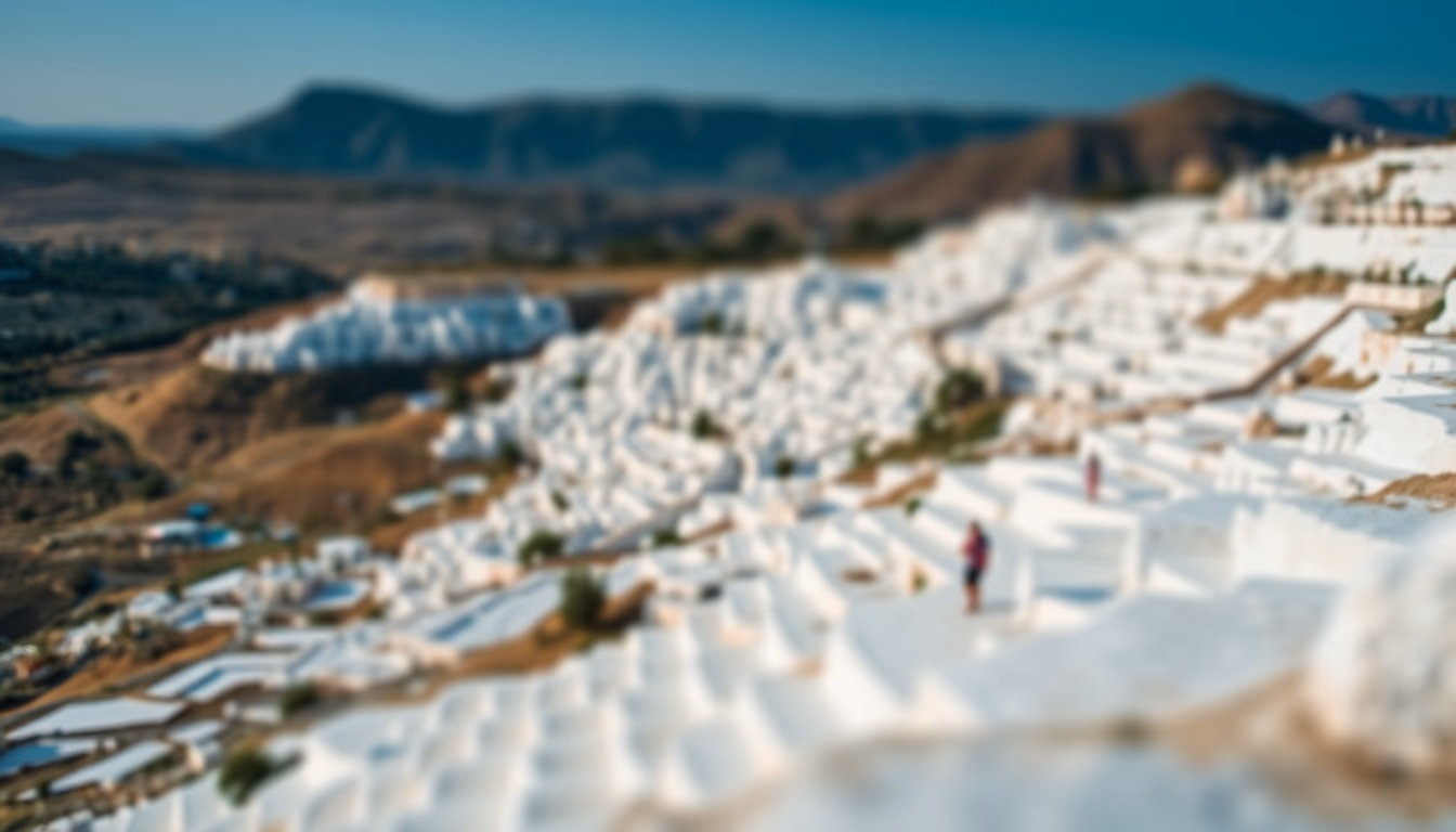 pamukkale terraces turkey in editorial style