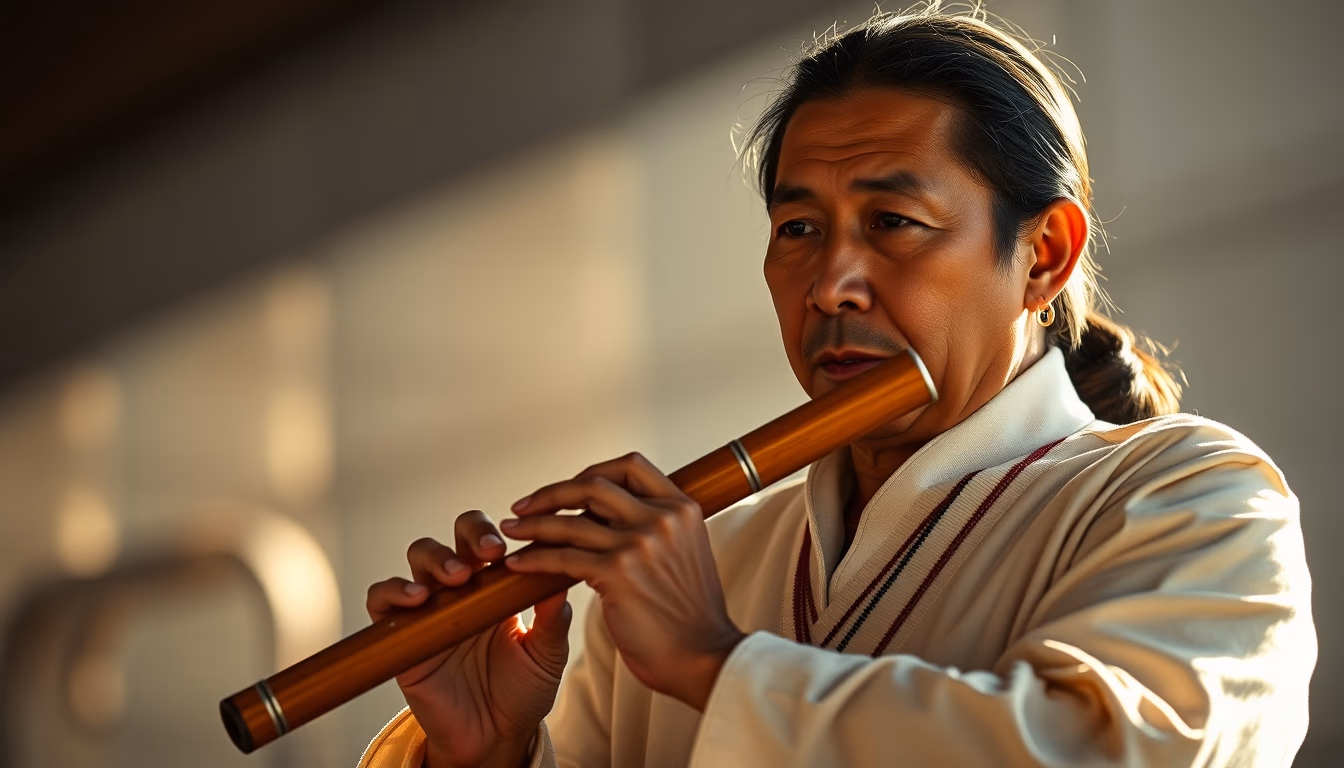 pan flute andean in editorial style