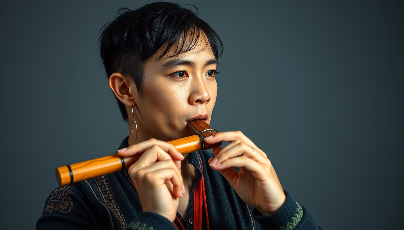 pan flute andean in editorial style