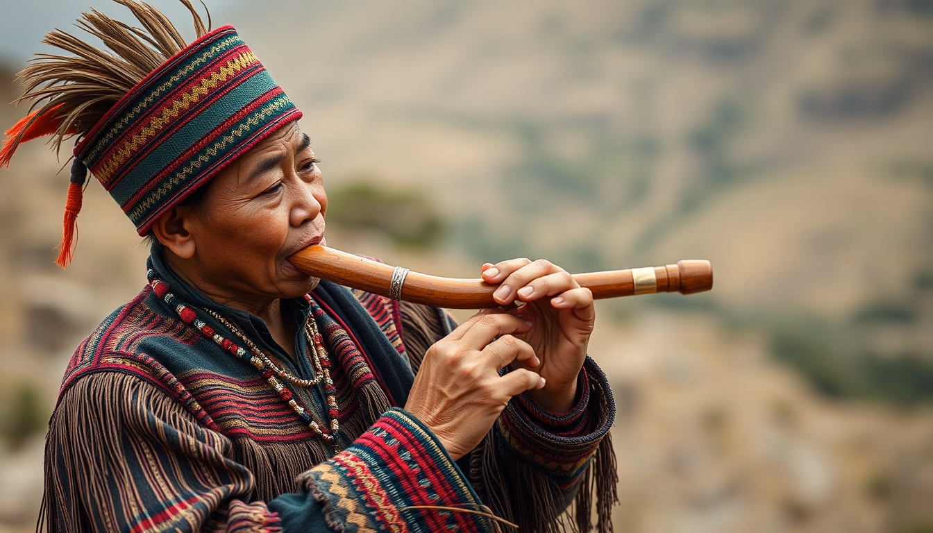 pan flute andean in editorial style
