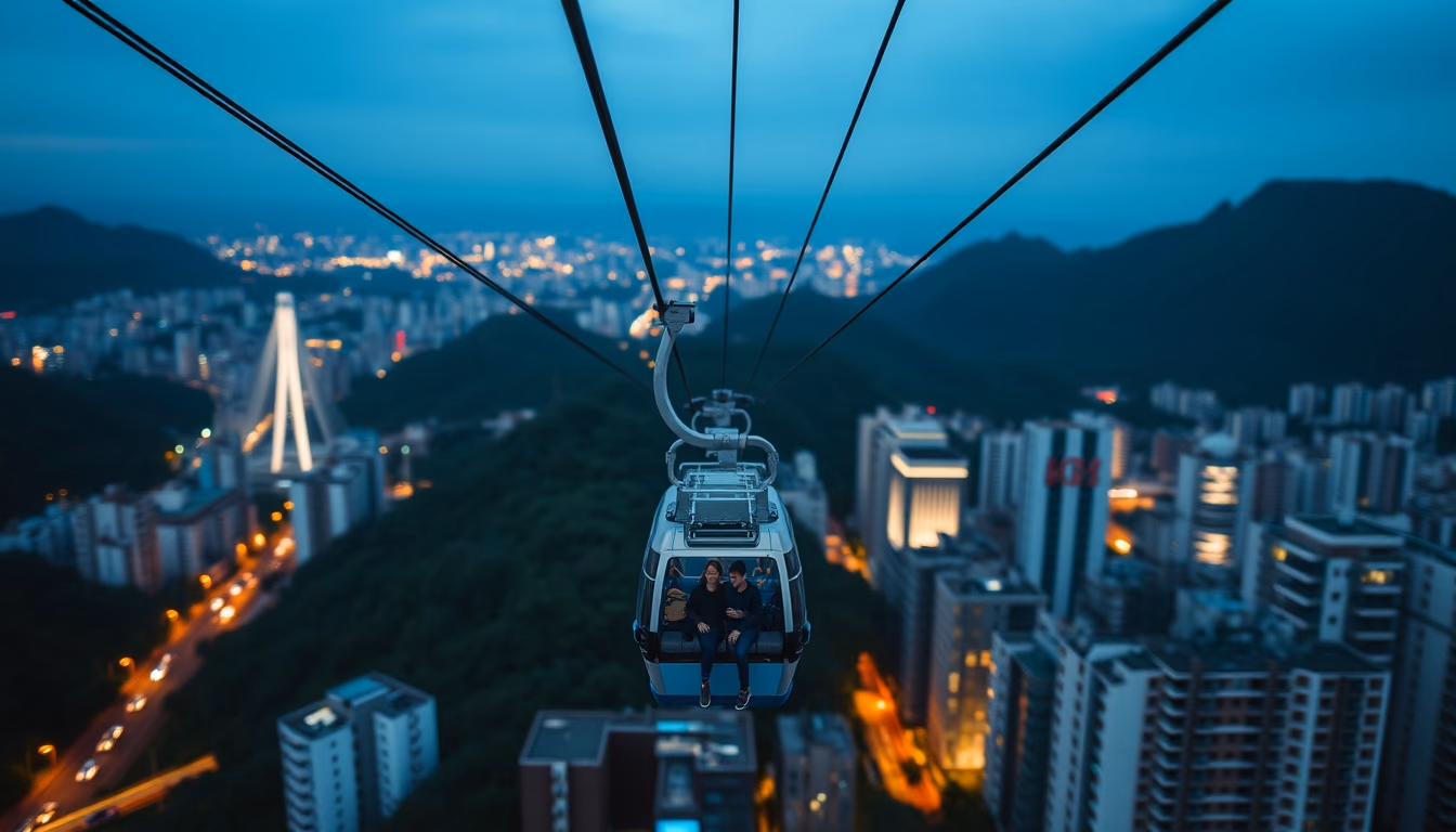 pao de acucar cable car in editorial style
