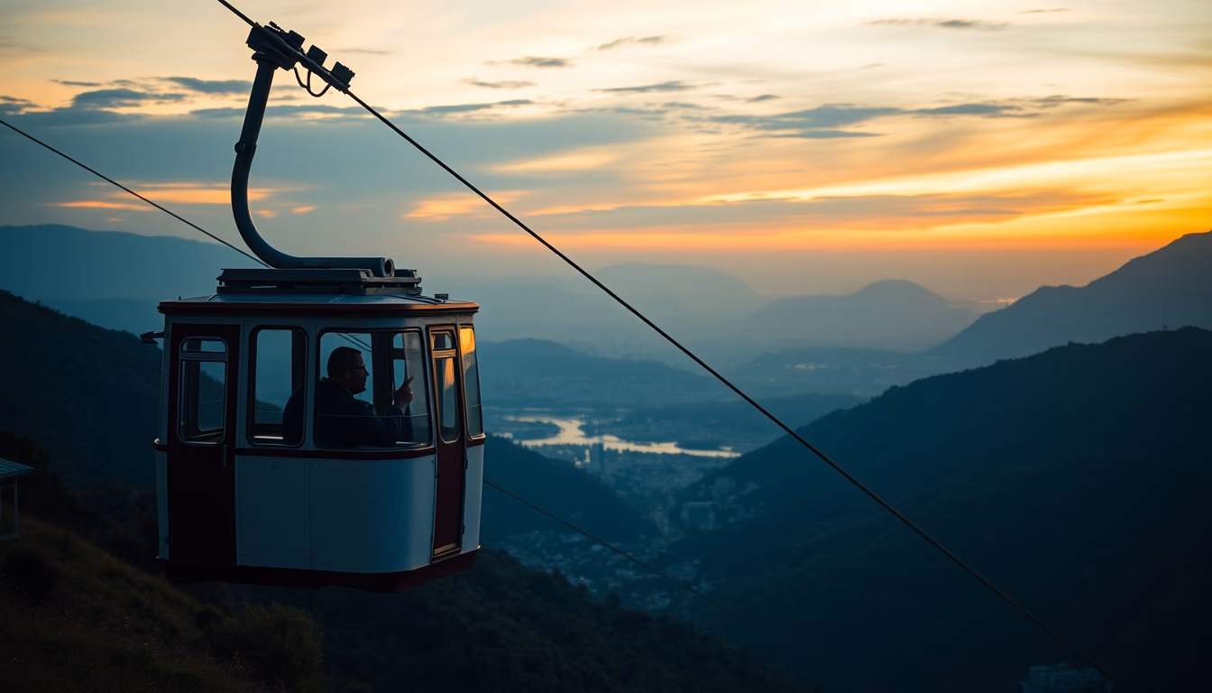pao de acucar cable car in editorial style