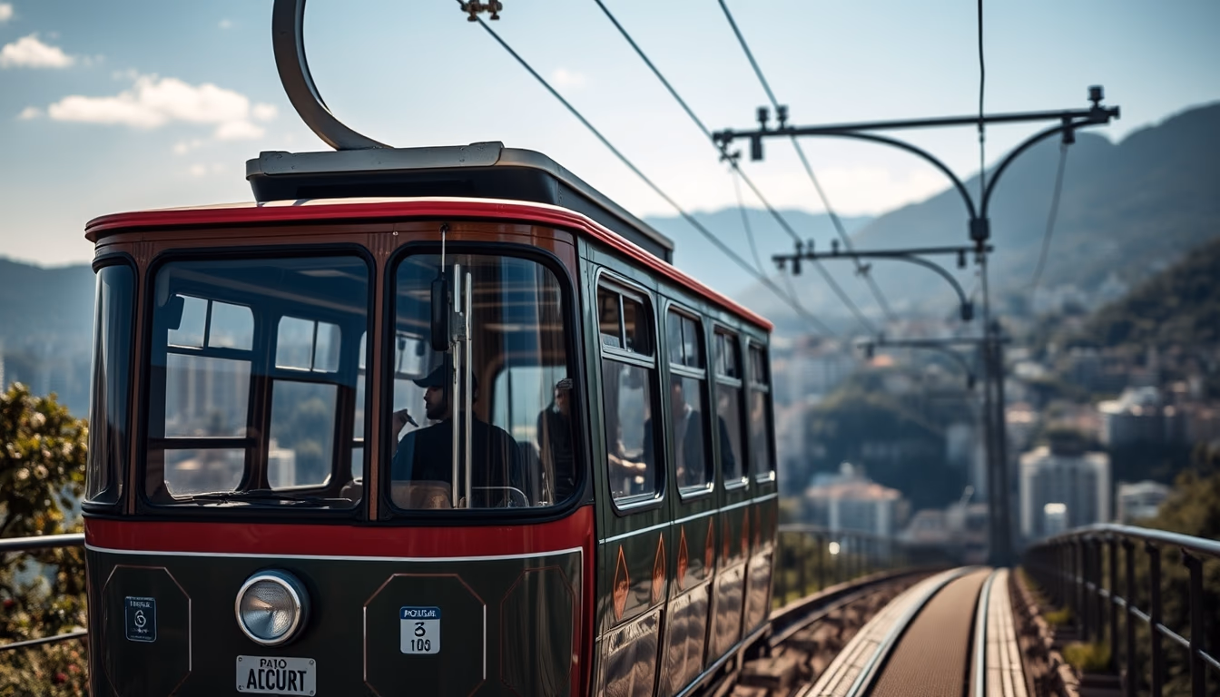 pao de acucar cable car in editorial style