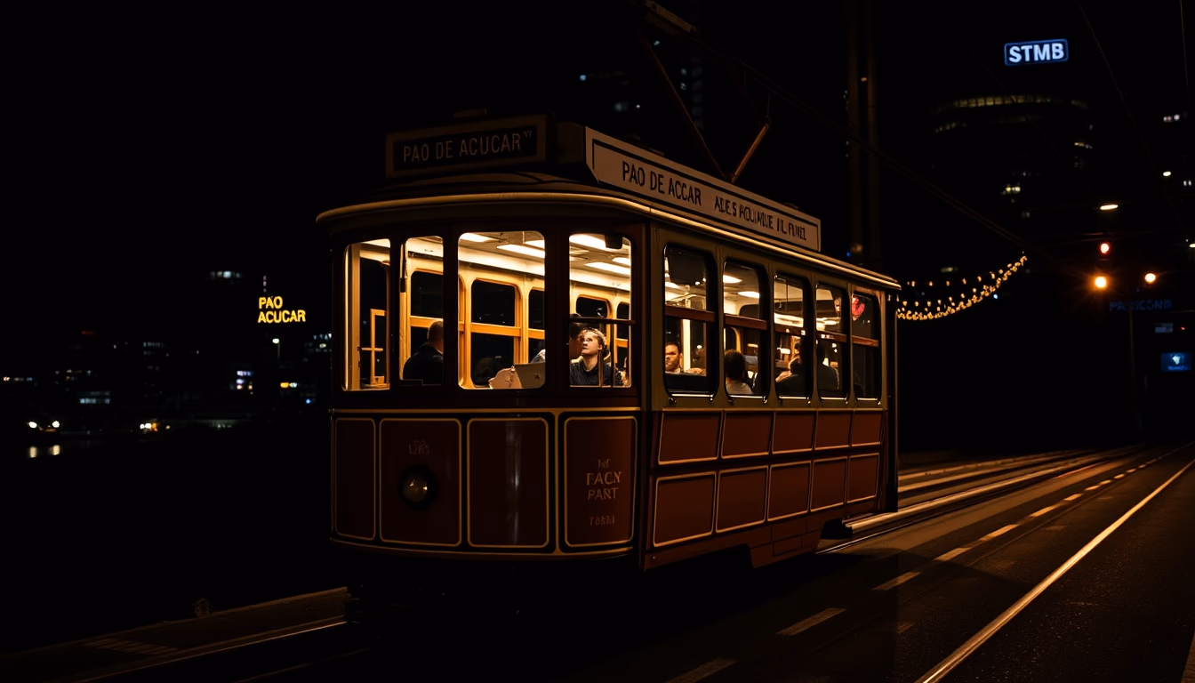 pao de acucar cable car in editorial style