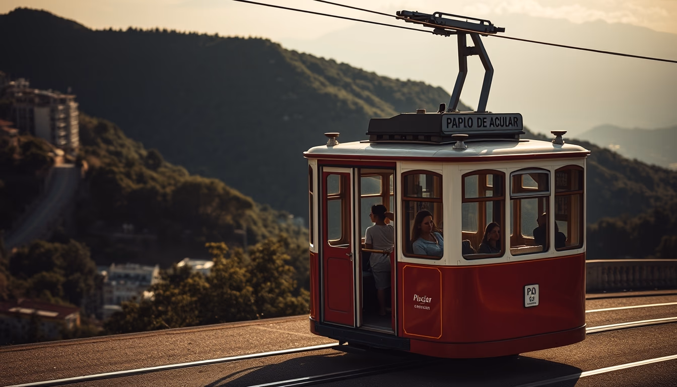 pao de acucar cable car in editorial style