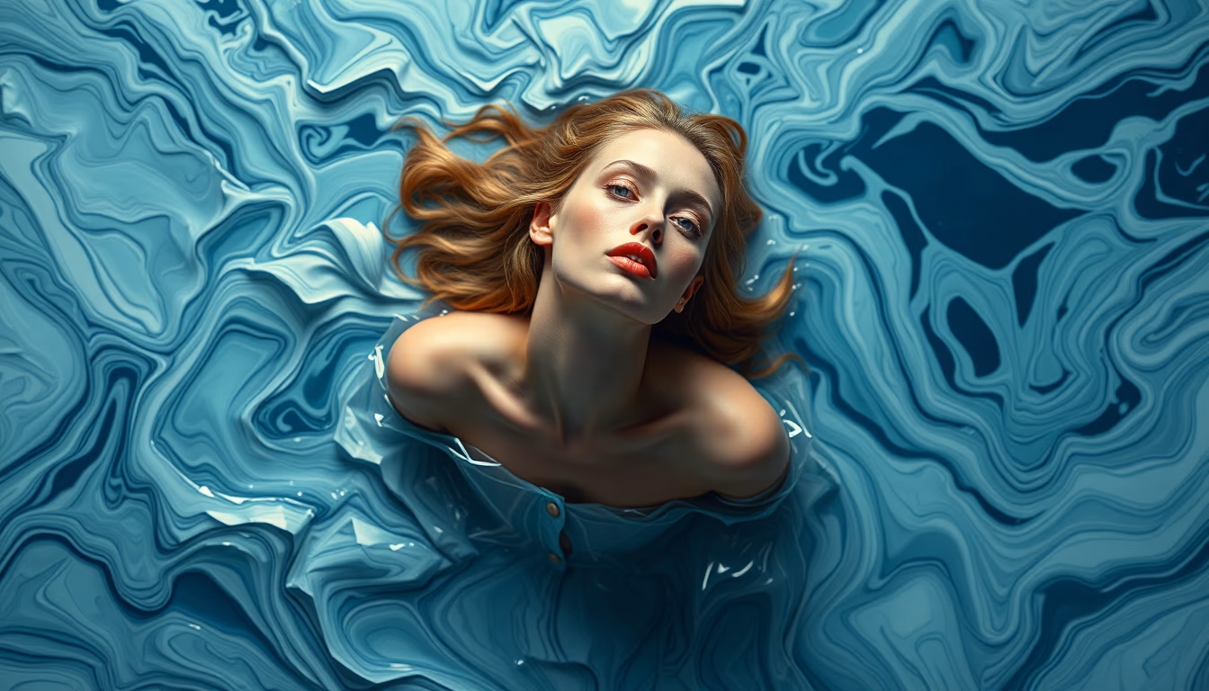 paper marbling water in editorial style