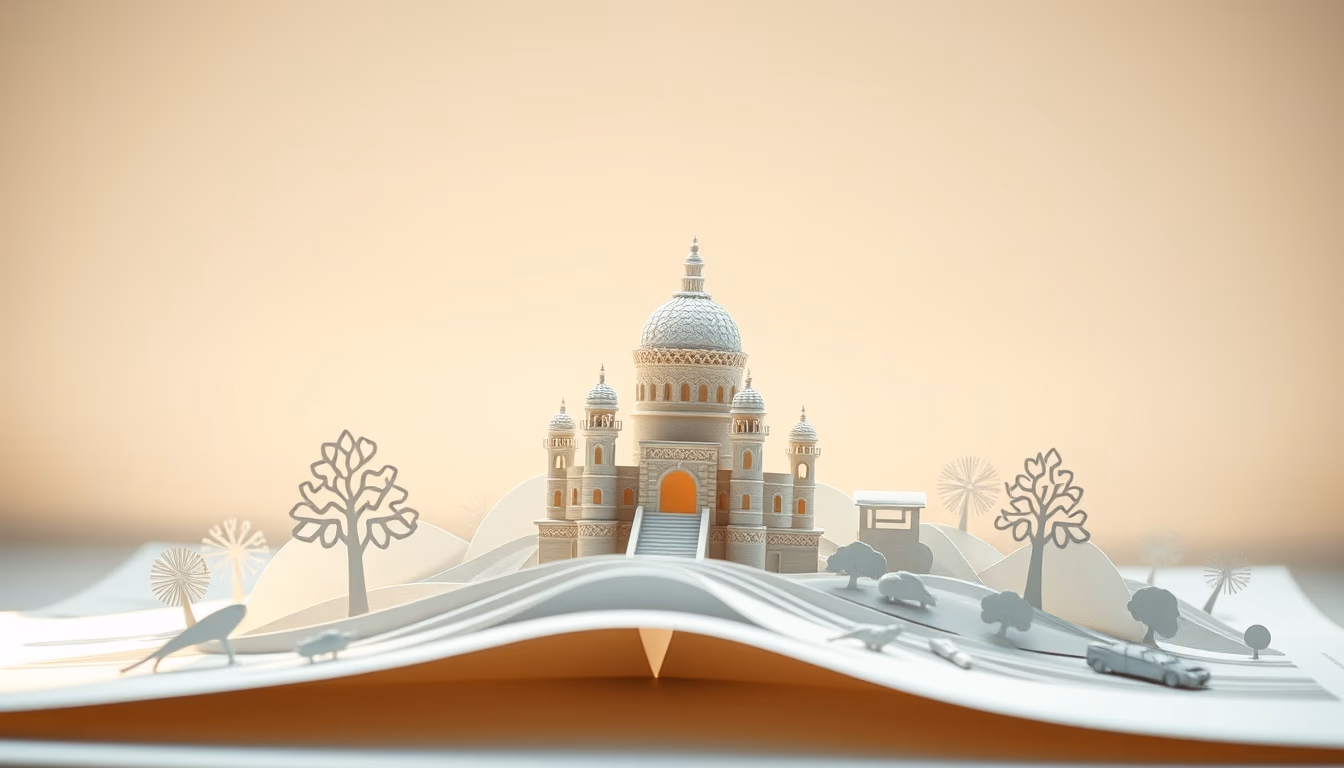 paper sculpture intricate in editorial style