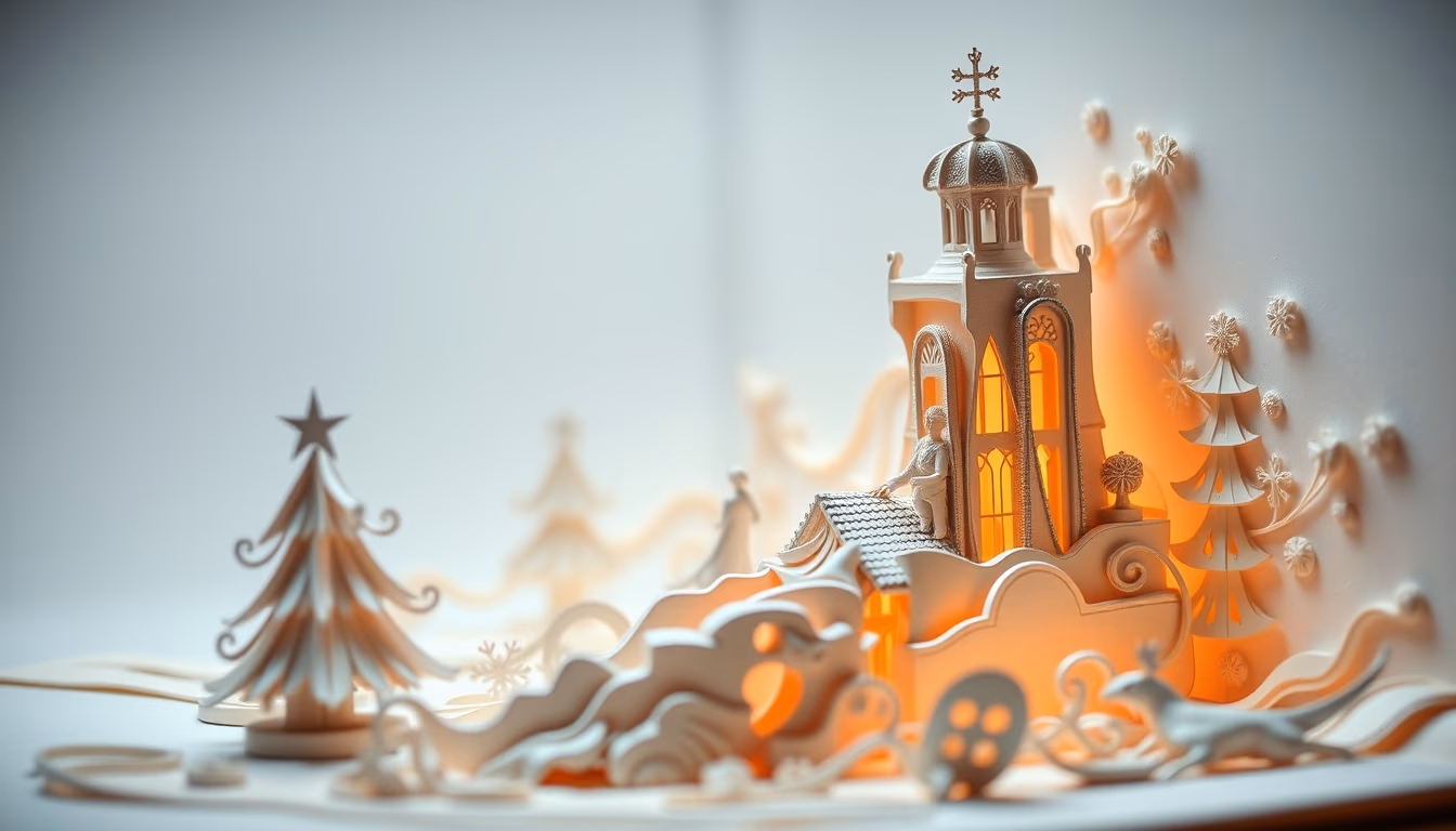 paper sculpture intricate in editorial style