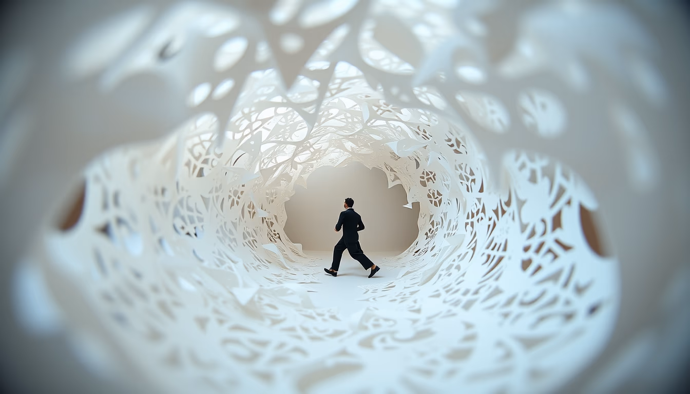 paper sculpture intricate in editorial style