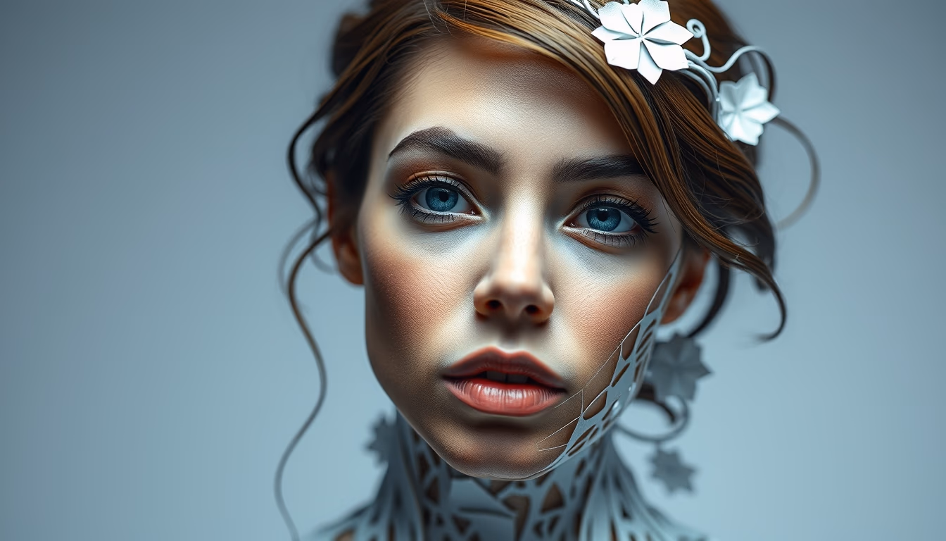 paper sculpture intricate in editorial style