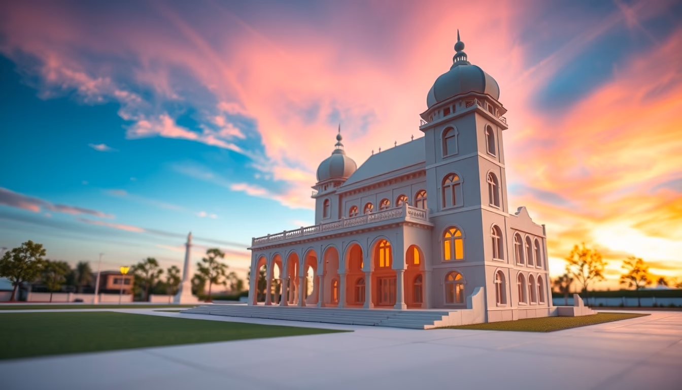 papercraft architecture in editorial style