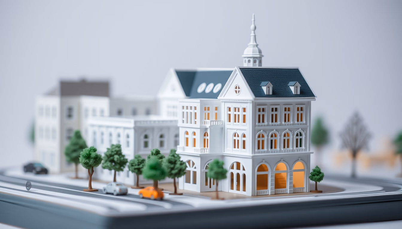 papercraft architecture in editorial style