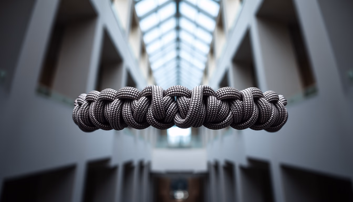 paracord bracelet woven in editorial style