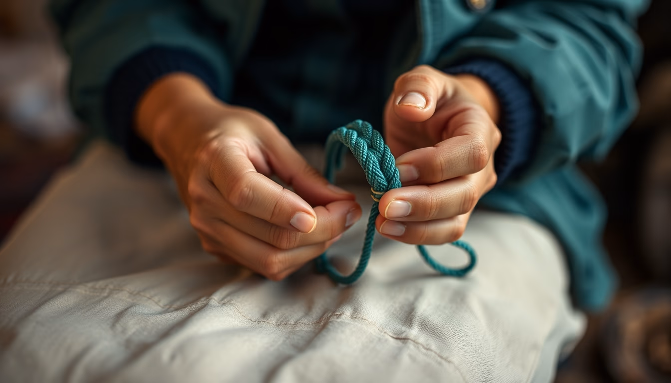 paracord bracelet woven in editorial style