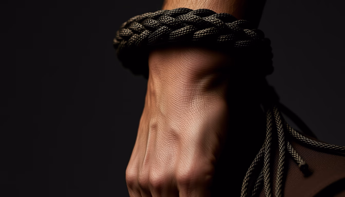 paracord bracelet woven in editorial style