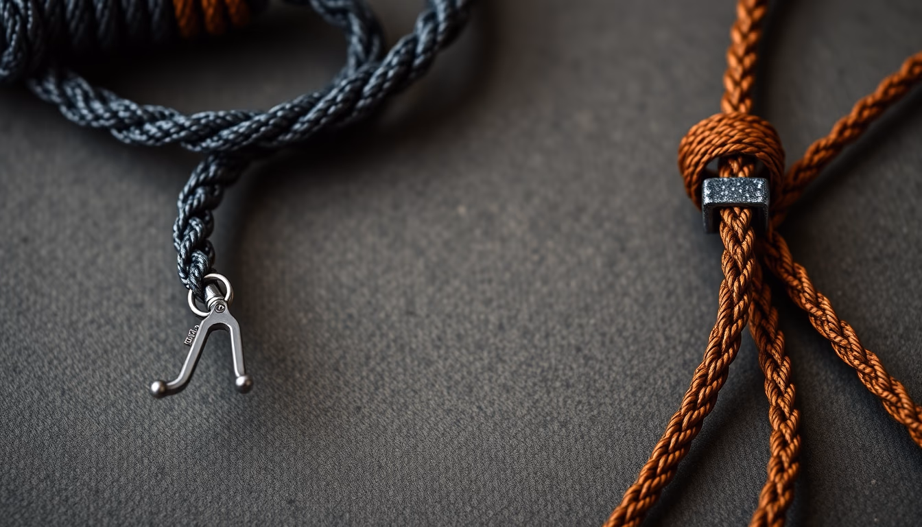 paracord bracelet woven in editorial style