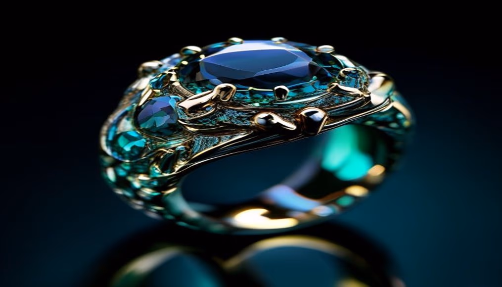 Paraiba tourmaline ring brazilian neon em fotografia editorial de luxo