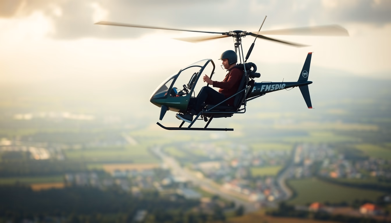 paramotor flight in editorial style