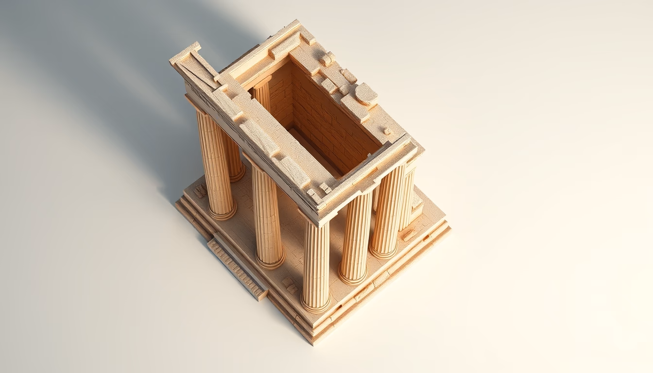 parthenon athens columns in editorial style