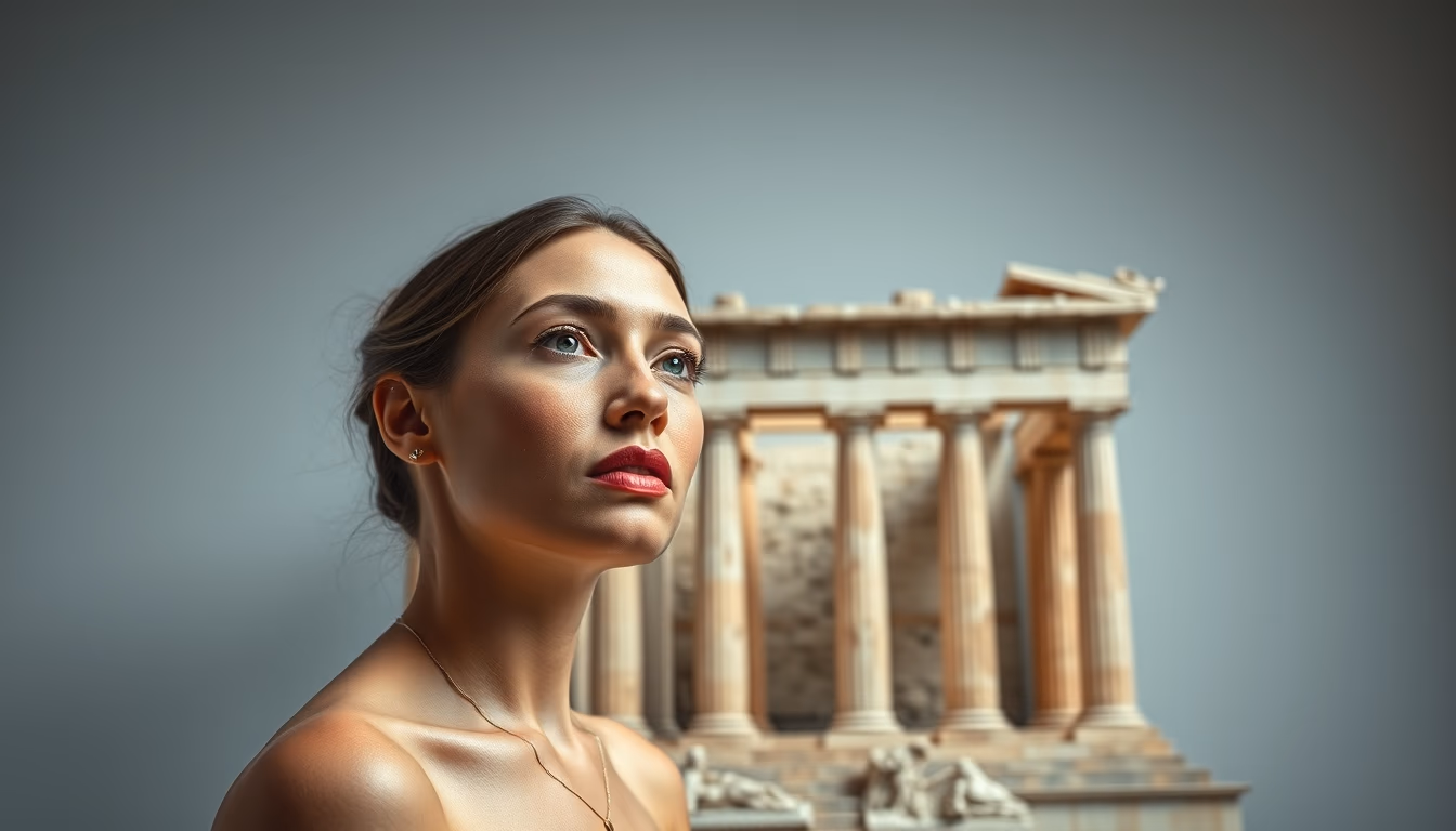 parthenon marbles in editorial style