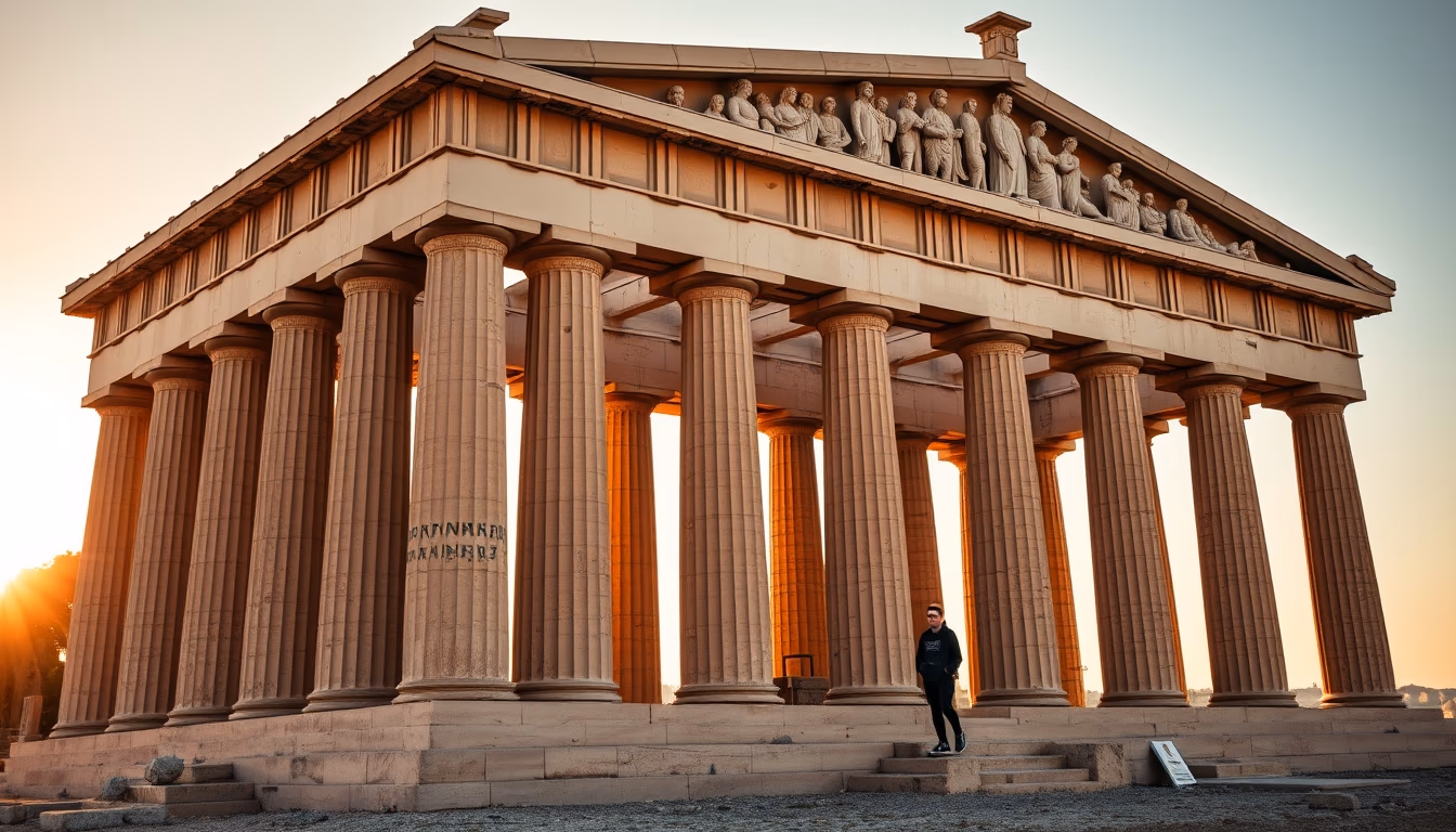 parthenon marbles in editorial style