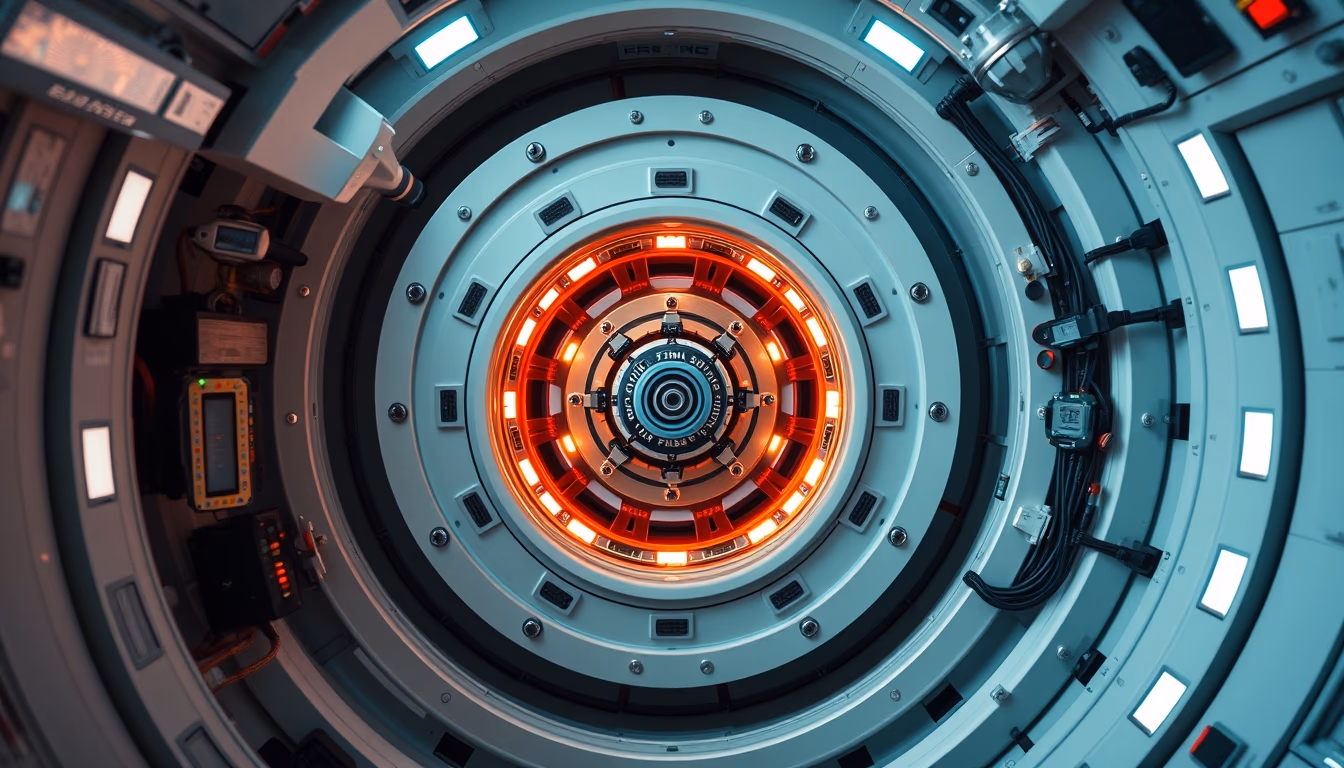 particle accelerator interior cern in editorial style