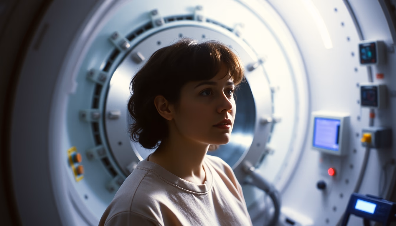 particle accelerator interior cern in editorial style