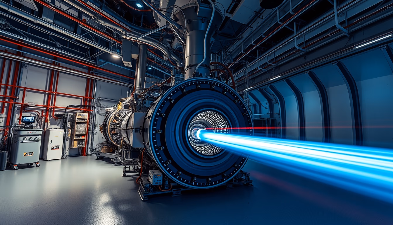 particle accelerator interior cern in editorial style