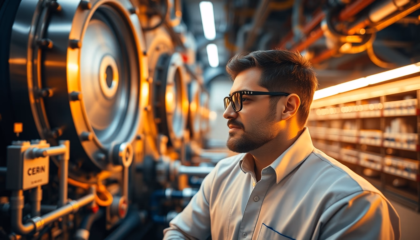 particle accelerator interior cern in editorial style