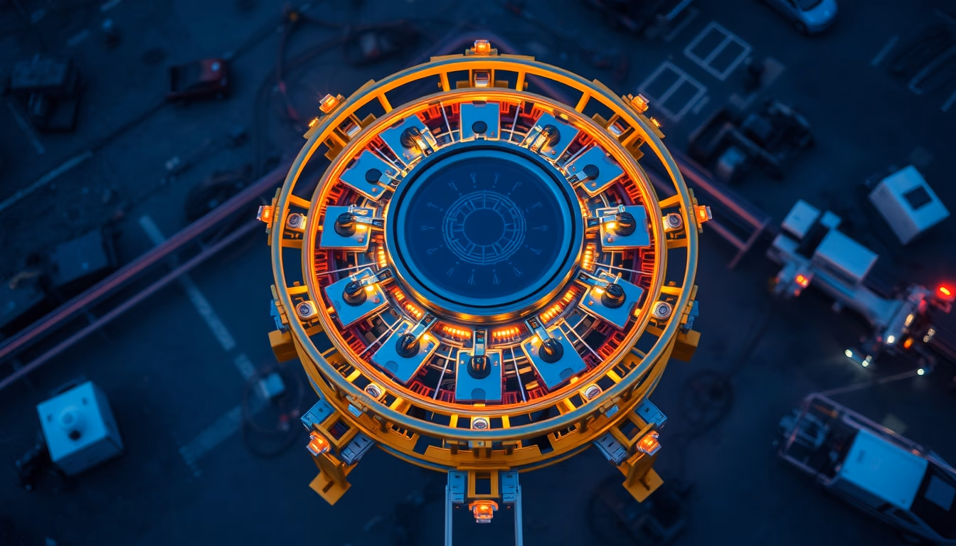 particle physics detector in editorial style