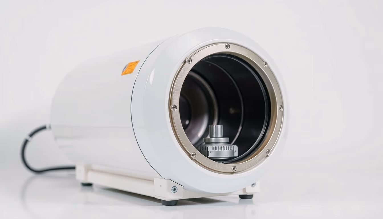 particle physics detector in editorial style