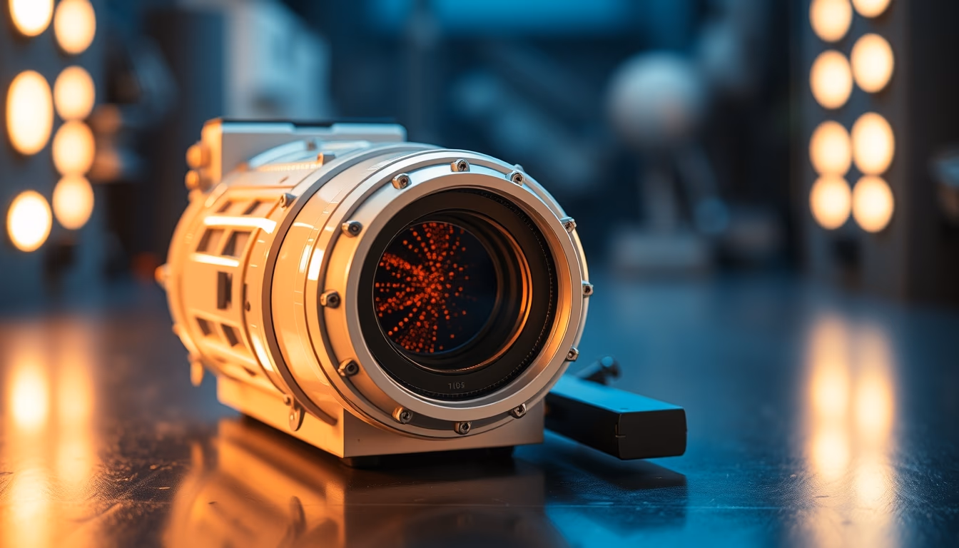 particle physics detector in editorial style