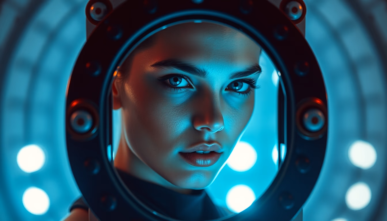 particle physics detector in editorial style