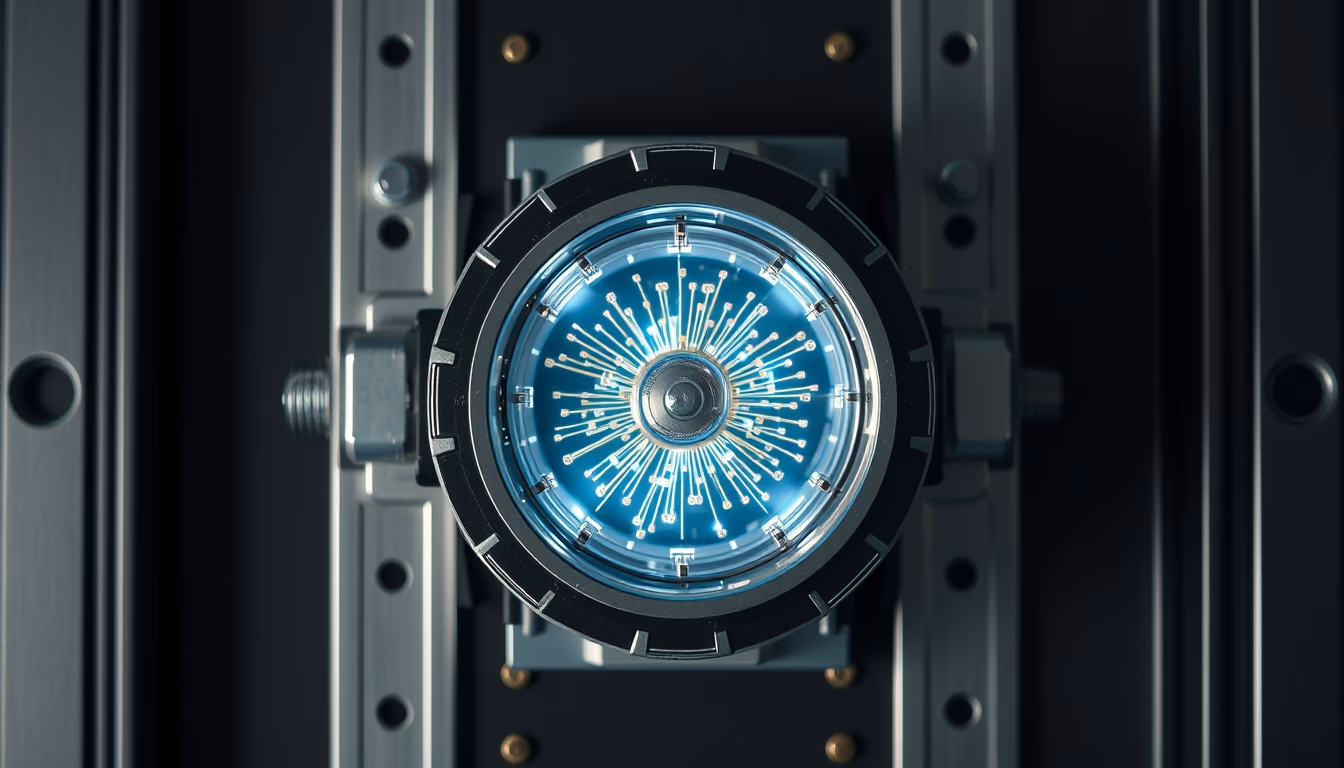 particle physics detector in editorial style