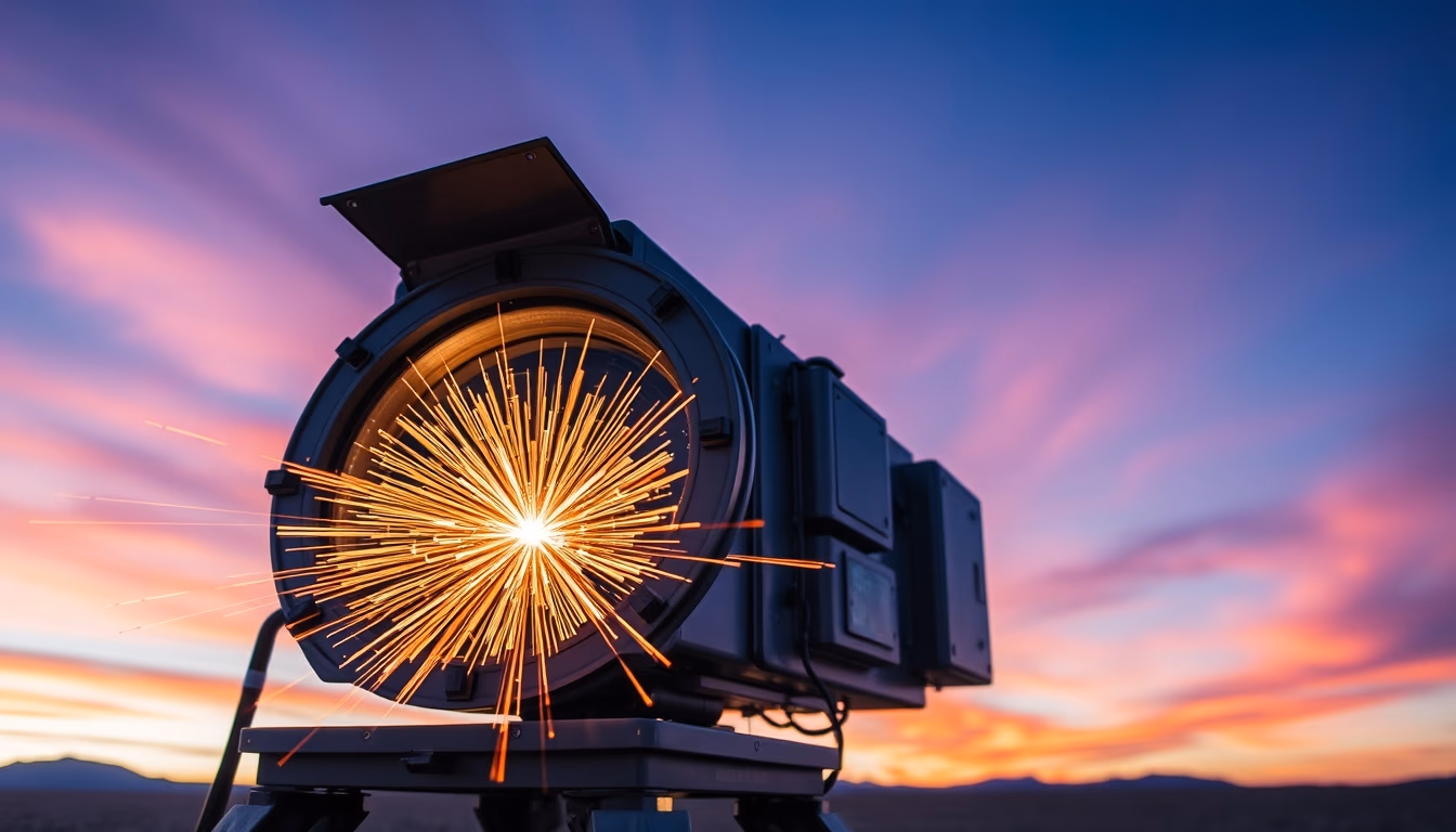 particle physics detector in editorial style