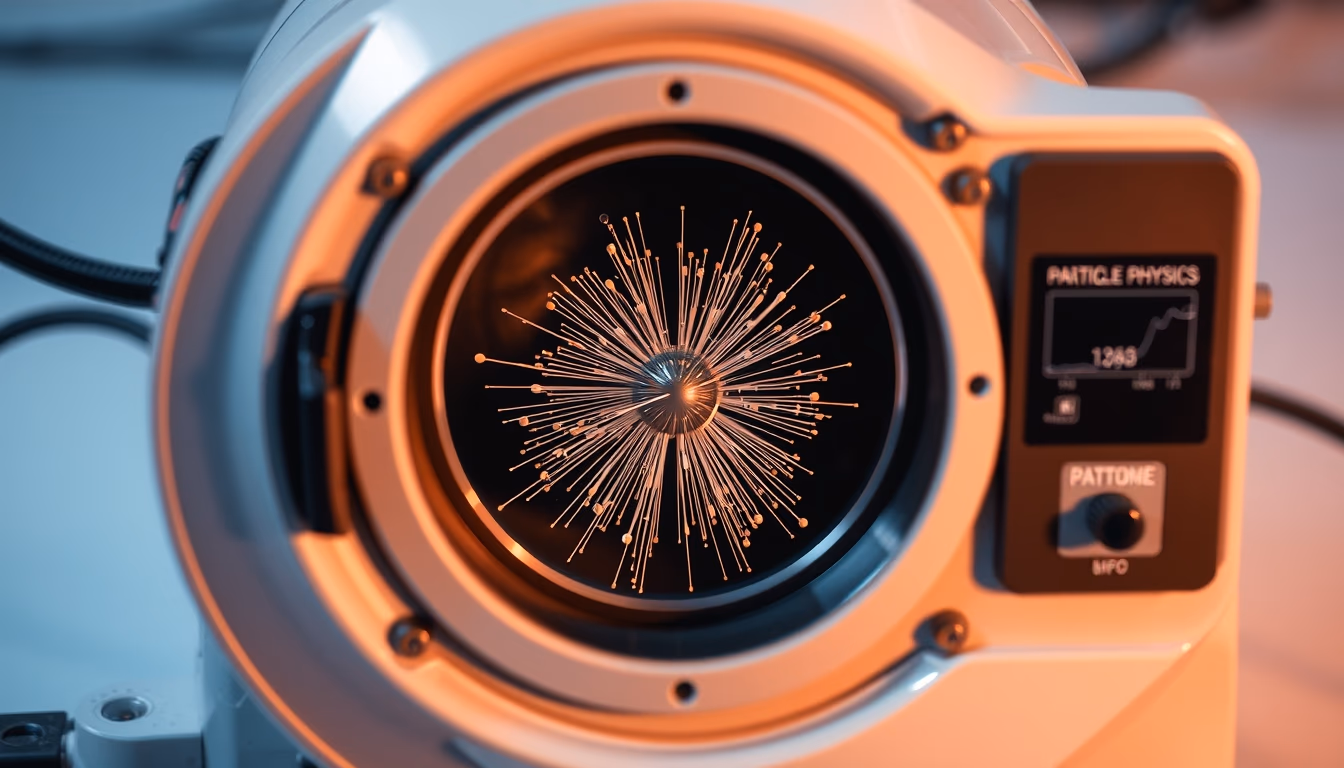 particle physics detector in editorial style