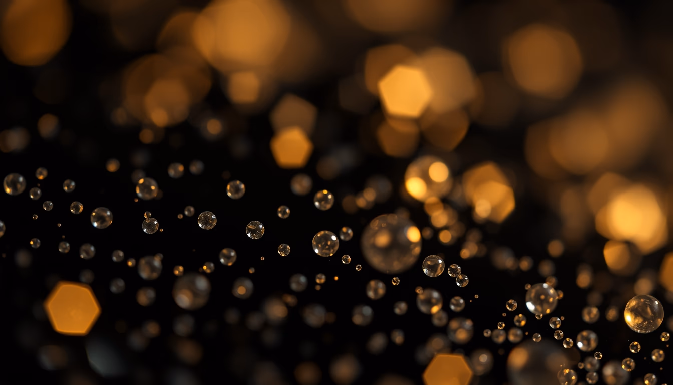 Particles glowing dark em estilo editorial