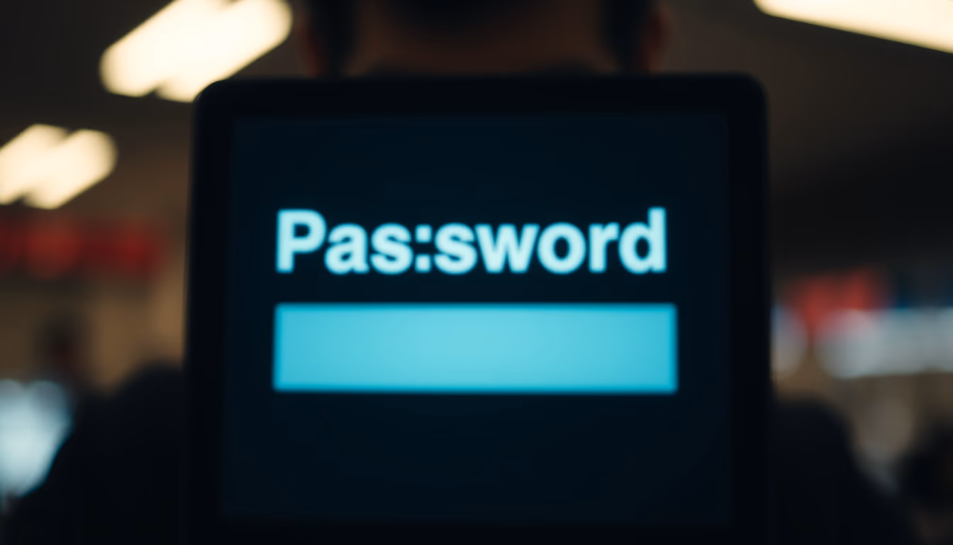 password screen blurred in editorial style