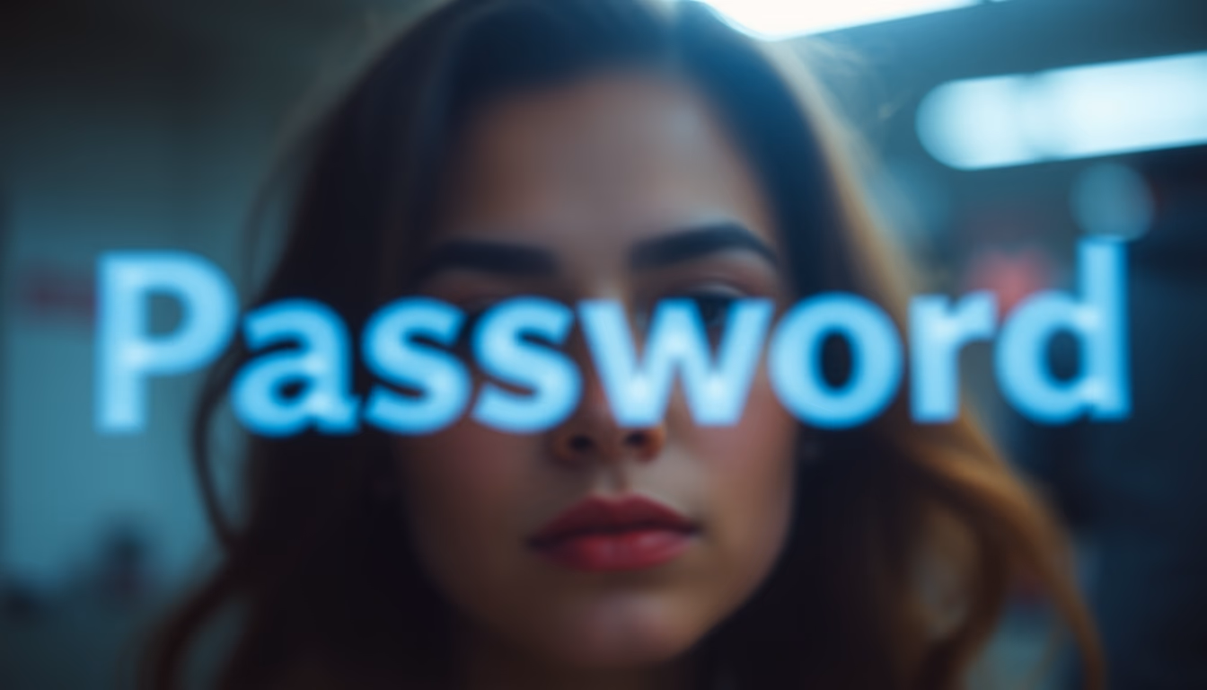 password screen blurred in editorial style