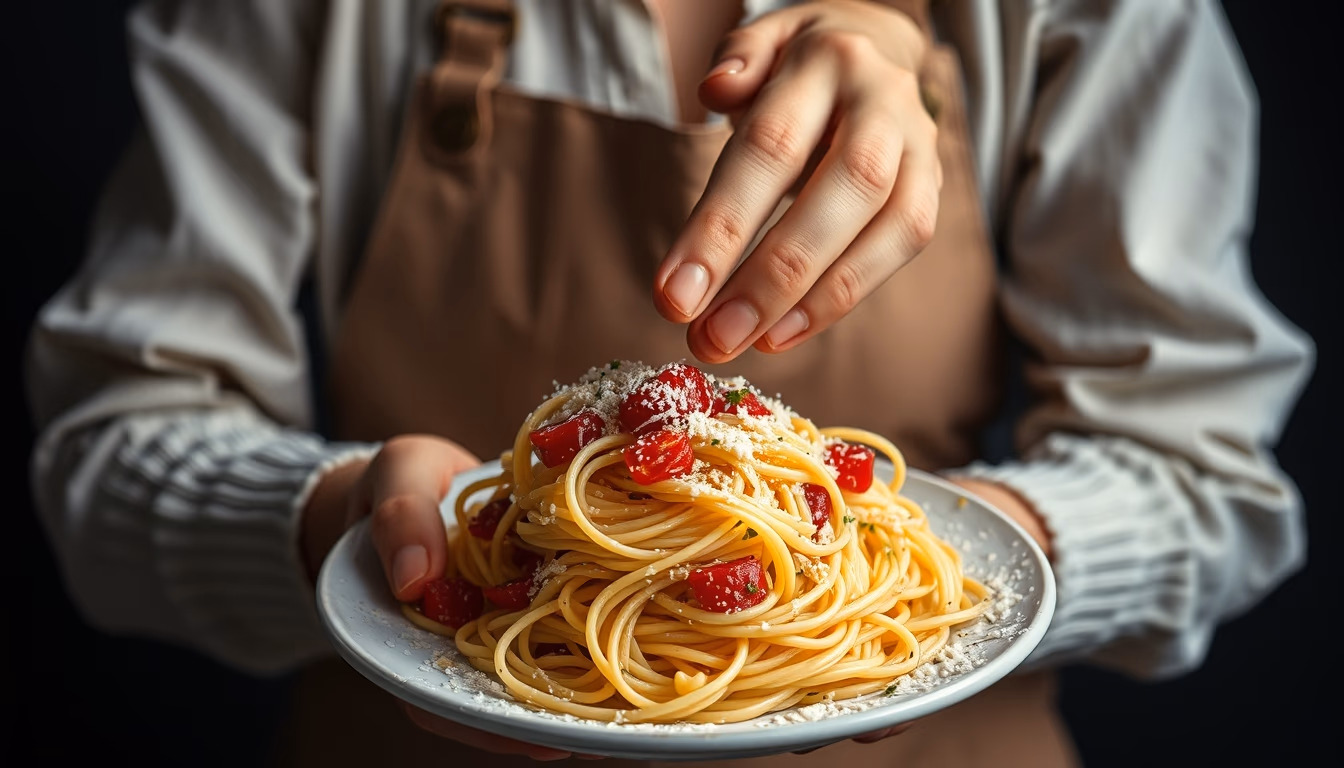 pasta fresh handmade in editorial style