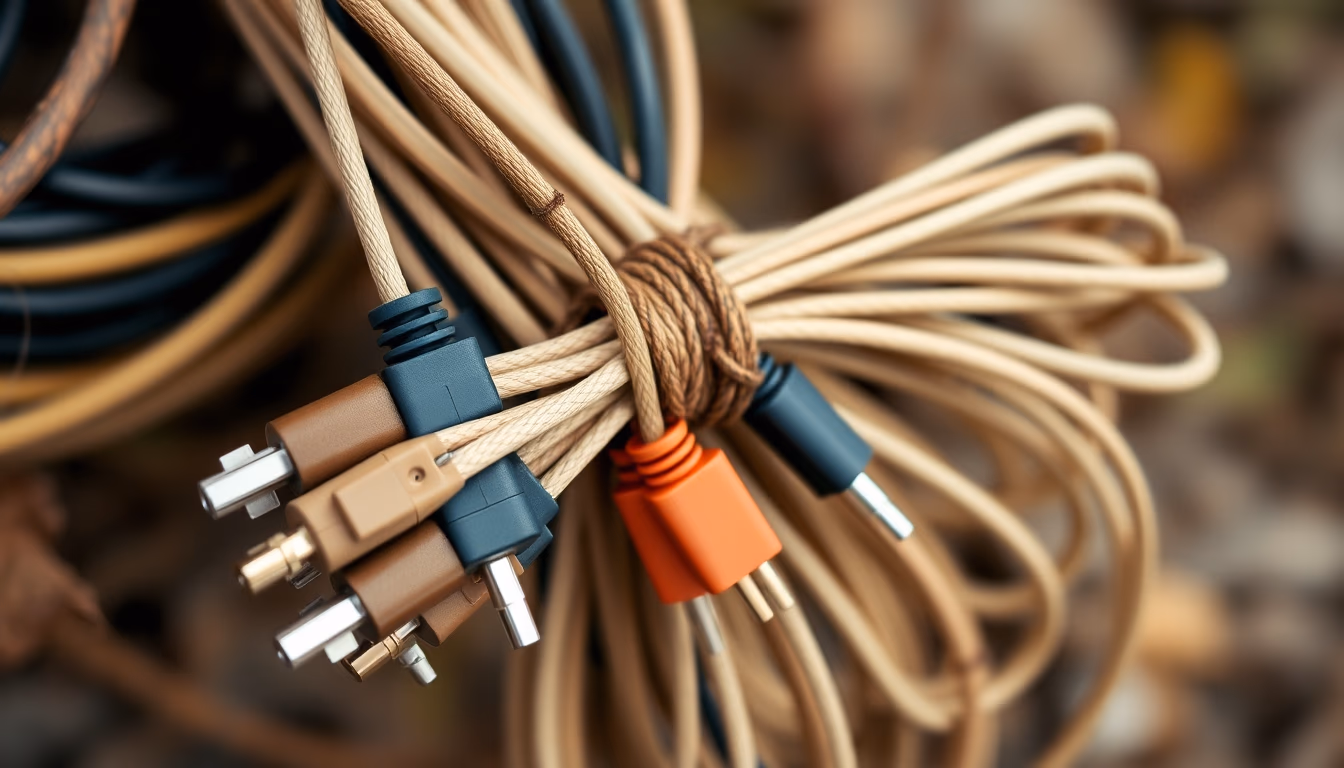 patch cable bundle in editorial style