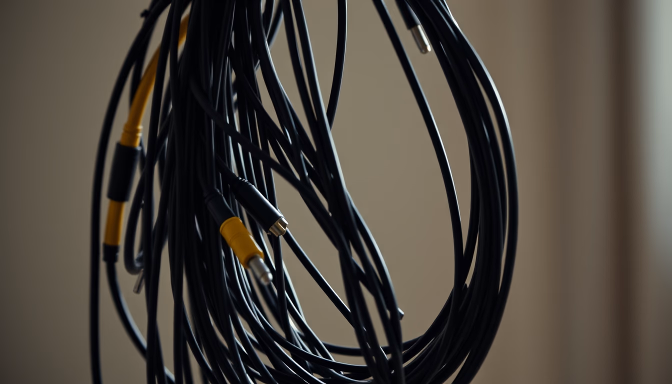 patch cable bundle in editorial style