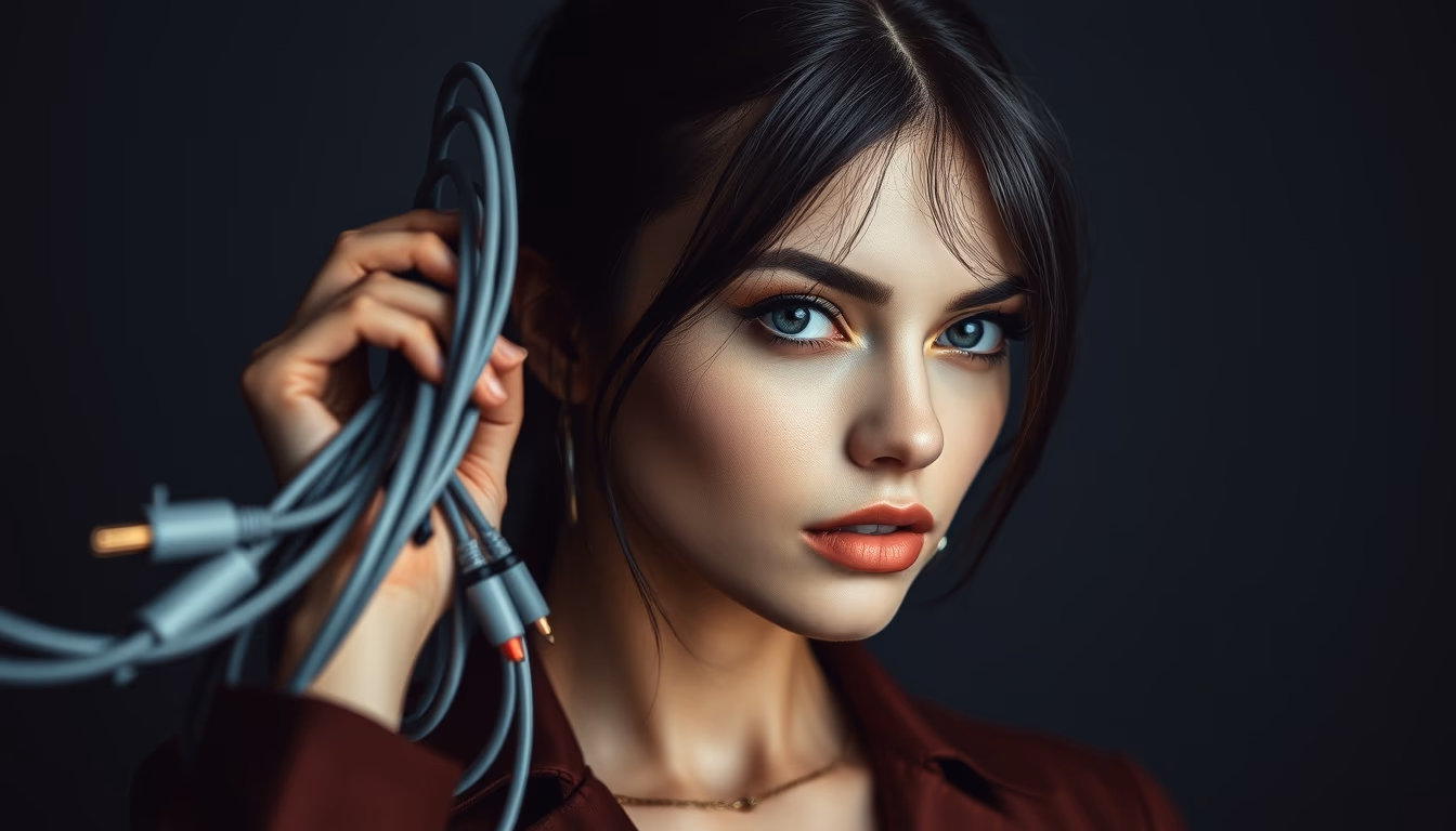 patch cable bundle in editorial style