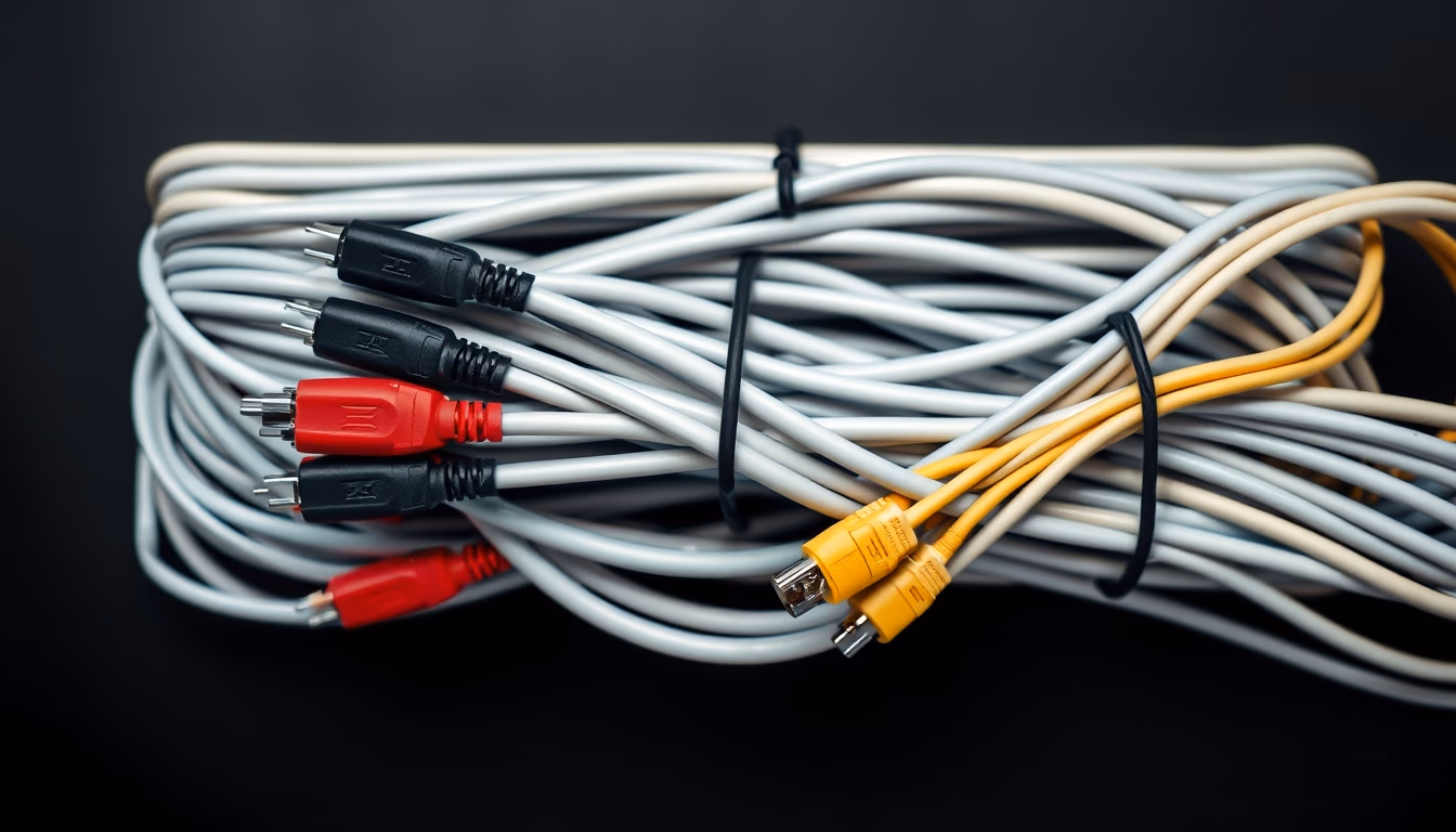 patch cable bundle in editorial style