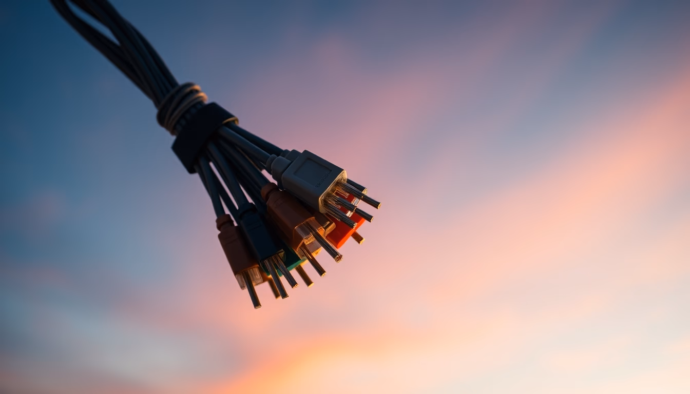 patch cable bundle in editorial style