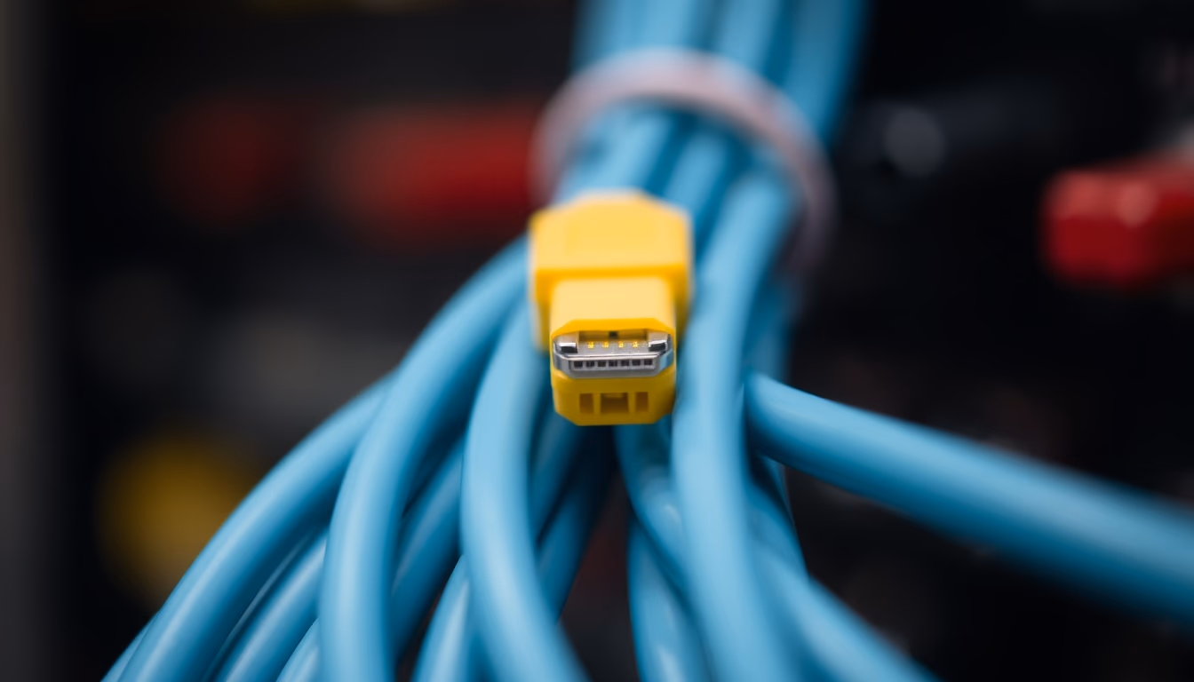 patch cable bundle in editorial style