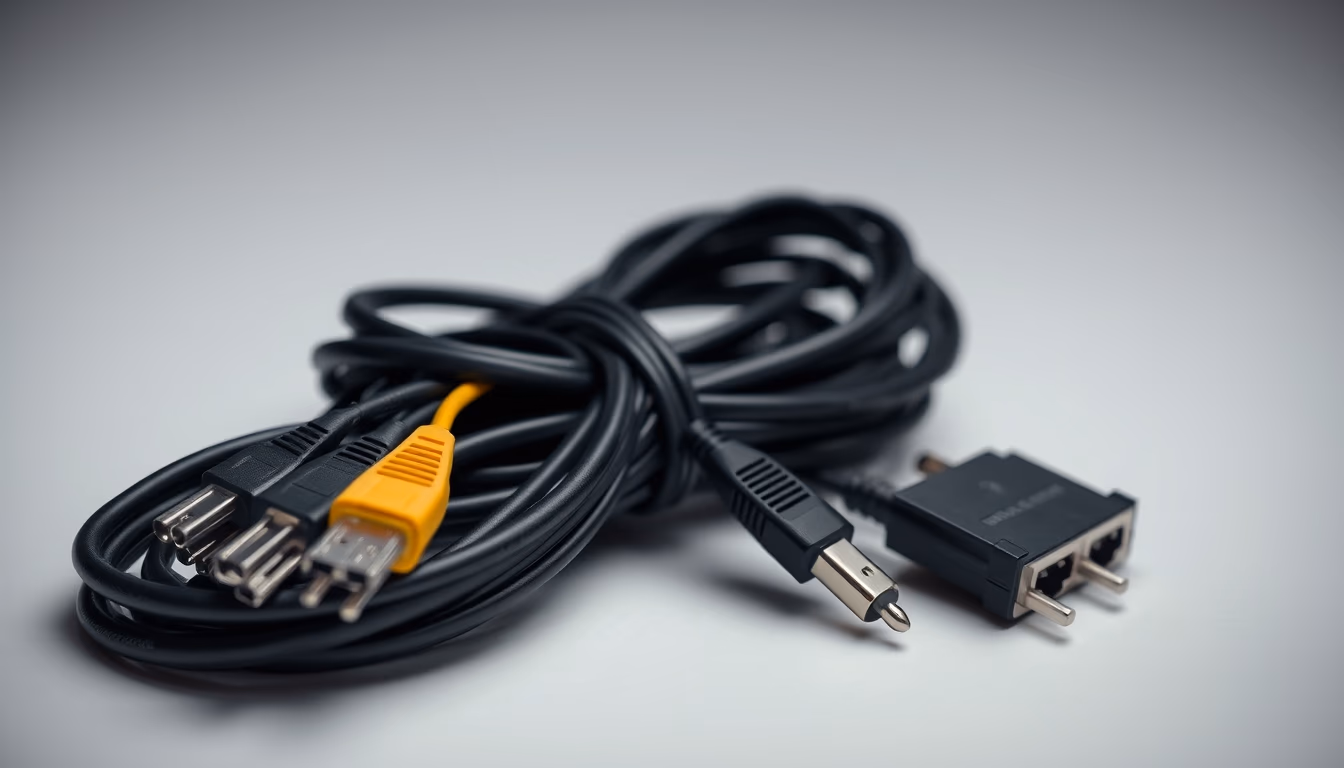 patch cable bundle in editorial style